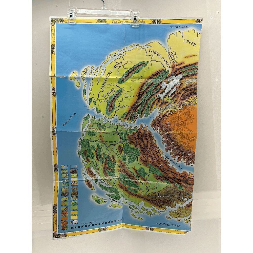 The Continent of Taladas Dragon Lance Map 1989 Dungeons & Dragons 2 Panel